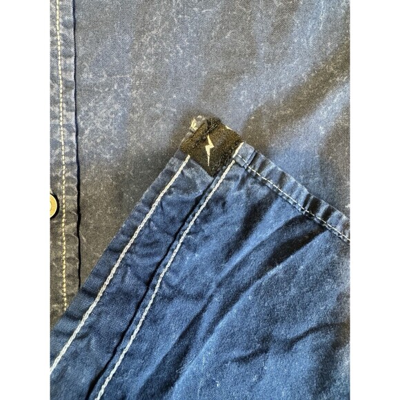 TRANQUILITY AND MAYHEM Men's Large Shirt Blue Pockets Rebels Graphic - Picture 4 of 12